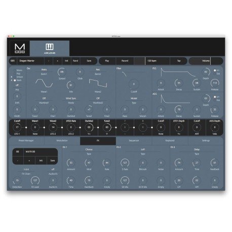 Modal Argon8 Voice Polyphonic Wavetable Synthesiser