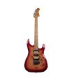 SQOE SEIB550 HSH Super Strat Electric Guitar - Cherry Red