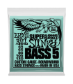 Ernie Ball Slinky Nickel Wound Super Long Scale 5-String Electric Bass Strings 45-130 Gauge