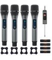 Digimore D-360 UHF 4-Channel Wireless Microphone System for House Parties, Outdoor Party, Singing