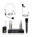 Digimore D-380 Wireless Mic System – Handheld, Headset & Lapel Mics, 2 x 30 UHF Frequencies