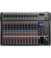 Digimore D-285 12-Channel Mixer, XLR & 6.35mm Inputs, USB, BT, 48V Phantom Power, 5-Band EQ, FX