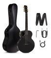 Enya X4 PRO MINI EQ 36-Inch TransAcoustic Guitar with Hard case - Black Glossy