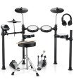 Donner DED-95 Electric Drum Set is a beginner-friendly kit with 180 sounds, mesh drums, and a kick drum