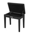 Donner Wooden Piano Bench with Storage and High-Density Padding - Black