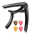 Donner DC-2 Guitar Capo for Electric/Acoustic Guitars with 4 Picks