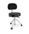 Donner DHT250 Hydraulic Drum Throne with Backrest, Adjustable Saddle Seat - Black