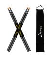 Donner EC1144 Black Drum Sticks 5A Classic Maple Wood Drumstick 2 Pair with Carrying Bag