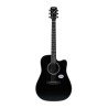 Saga SF-600C-BLACK Dreadnought Cutaway Acoustic Guitar