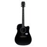 Saga Sf-600CE Dreadnought Electro Acoustic Guitar (With Fishman Pickup) Black