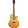 D'Angelico Acoustic Guitar Excel Gramercy with Cutaway Electronics - Vintage Natural DAEG200VNATGP