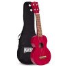 Mahalo Kahiko Series Soprano Ukulele Trans. Red With Bag - MK1TRD