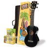 Mahalo Rainbow Series Soprano Ukulele Black with Essential Pack - MR1BKK