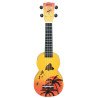 Mahalo Designer Series Soprano Ukulele Hawaii Orange Burst With Bag - MD1HAORB