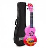 Mahalo Designer Series Soprano Ukulele Hibiscus Red Burst With Bag - MD1HBRDB