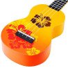 Mahalo Designer Series Soprano Ukulele Hibiscus Orange Burst With Bag - MD1HBORB