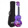 Mahalo Designer Series Soprano Ukulele Hibiscus Purple Burst With Bag - MD1HBPPB